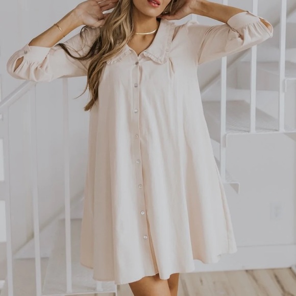 Roolee Dresses & Skirts - Roolee Donohue Button Dress in Pale Pink (M) *NWT